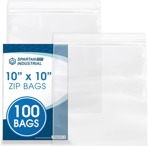 Vista 8 de Spartan Industrial - 8 x 12 pulgadas (100 unidades) Bolsas de polietileno de plástico transparente con cierre de 2 mil con cierre resellable
