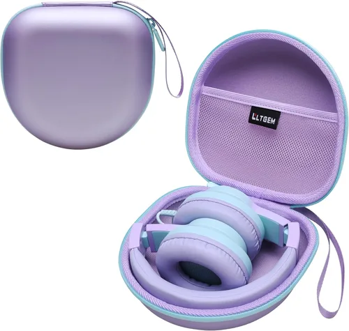 Vista 14 de Funda de auriculares para niños compatible con iClever BTH12 / HS19 / BTH26 / JoySpark-T5 / Candy Bila BH03 / EarFun/IMYB/MIDOLA MD-B01 / noot Negro