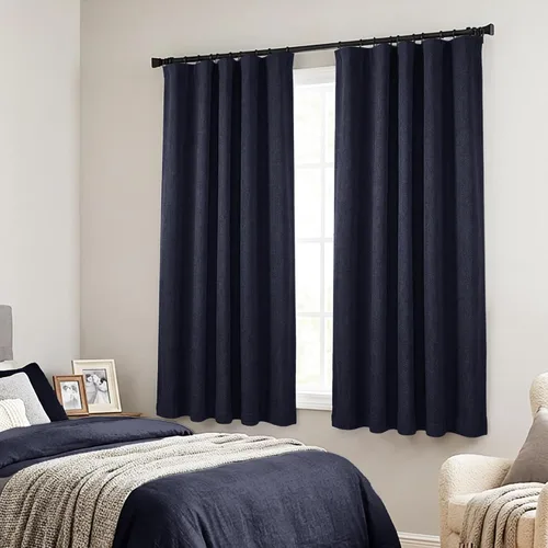 Vista 27 de Cortinas Cortas Marrón Oscuro de 45 Pulgadas de Largo, Cortinas Opacas de Lino con Trabilla Trasera Plisadas Tipo Café para Cocina Dormitorio Baño