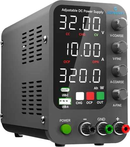 Vista 8 de Fuente de alimentación CC variable, 0-120 V 0-3 A, fuente de alimentación de banco de conmutación con modo de carga inteligente, USB de 20 W y carga