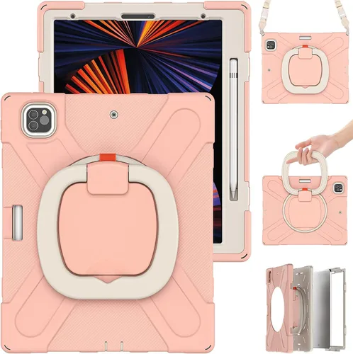 Vista 33 de Funda para iPad Air de 3ª generación – Funda resistente para niños con soporte giratorio, soporte para lápices y correa de transporte para iPad