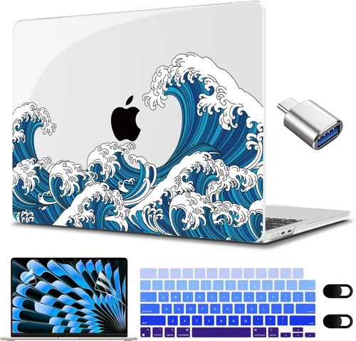 Vista 25 de CISSOOK Compatible con MacBook Air de 15 pulgadas, estuche 2025 2024 2023 Modelo de lanzamiento A3114 A2941, estuche rígido de plástico con funda