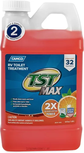 Vista 7 de Camco TST - Tratamiento de inodoro con enzimas azules, sin formaldehído, descompone residuos y papel higiénico, seguro para tanque séptico, trata