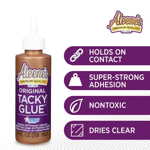 Vista 5 de Pegamento Pegajoso Original de Aleene's, Adhesivo Multiusos, Perfecto para Manualidades y Proyectos de Bricolaje, Se Seca Rápido y Transparente
