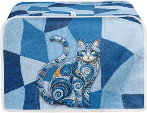 Vista 32 de Cat Print 2 Slice Bread Maker Cover Music Note Print Microwave Oven Cover Bakeware Protector Anti Fingerprint Protective Covers for Kitchen