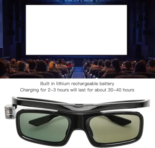 Vista 5 de Gafas 3D profesionales 144Hz USB recargables 3D obturador activo para todos los proyectores 3D Dlp Link Gl1800 (GL1800)