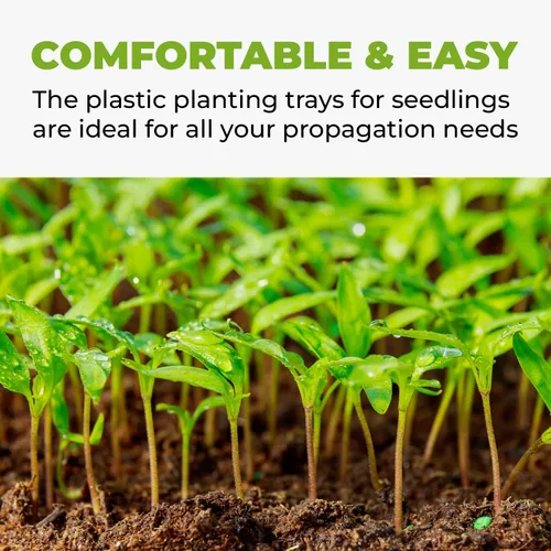 Vista 5 de DL Wholesale Seed Starter - 50 bandejas de plástico para estaciones de propagación, plántulas de plantas, suministros de germinación de jardín
