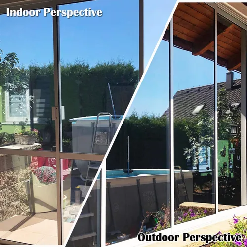 Vista 7 de Niviy Película unidireccional para ventana, privacidad diurna, efecto espejo, tinte reflectante para ventana para el hogar, autoadhesiva, bloqueo