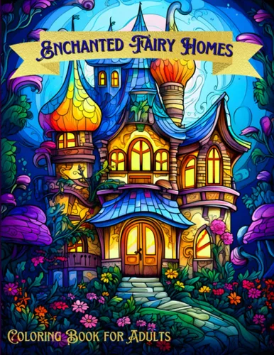 Enchanted Fairy Homes Coloring Book For Adults For Relaxation and Stress Relief