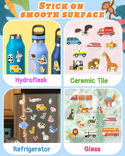 Vista 4 de Benresive Libro de calcomanías reutilizables para niños pequeños, 3 juegos de calcomanías para niños, libro de calcomanías para niños pequeños