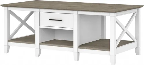 Vista 12 de Bush Furniture Key West - Mesa de centro con almacenamiento en color gris lavado