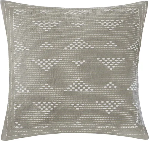 Vista 5 de INK+IVY - Almohada decorativa Sofia, cuadrada, de algodón, moderna de mediados de siglo para sofá, cojín lumbar, soporte de espalda, 20 x 20