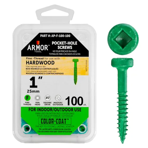 Vista 21 de ARMOR TOOL AP-C-100-100 Tornillos de rosca gruesa de 1 pulgada con revestimiento de color verde y unidad cuadrada