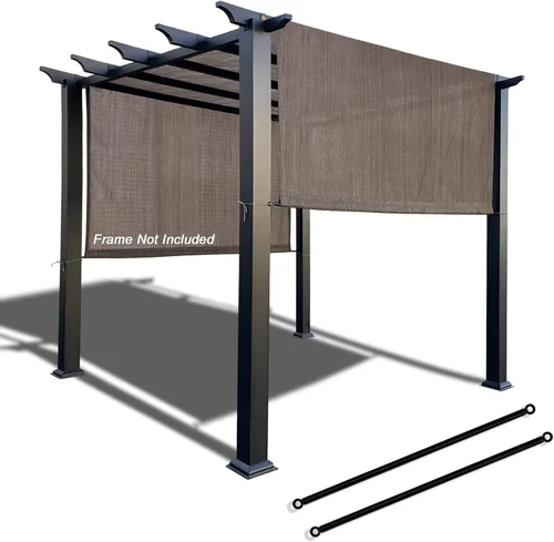 Vista 15 de Alion Home Toldo universal transpirable para pérgola – Toldo de repuesto para pérgola – Cubierta de sombra ajustable para exteriores con varillas