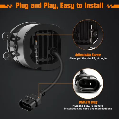 Vista 7 de Conjunto de luces antiniebla LED redondas para Toyota Tacoma 2016-2023, 4Runner 2014-2023, Tundra 2014-2019, Camry 2007-2014, RAV4 2006-2012, Yaris