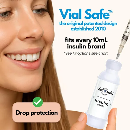 Vista 3 de VIAL SAFE Funda protectora de viales de insulina Protector seguro de botella de insulina y cubierta para viales de 0.3 fl oz Compatible