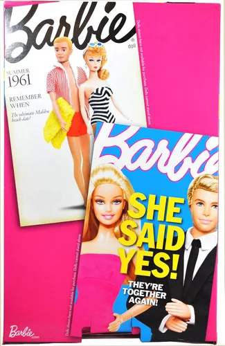 Vista 2 de Mattel Year 2010 Barbie "She Said Yes!" Series 2 Pack 12 Inch Doll - Together Again with Barbie Doll with Black and