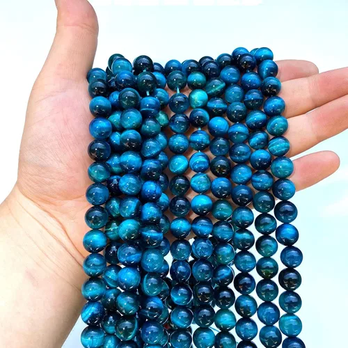 Vista 260 de 4MM 86 piezas Cuentas sueltas de piedra natural de amazonita calcedonia para hacer joyería DIY Pulsera Collar 1 hebra