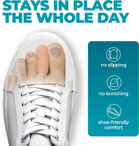 Vista 7 de Capuchones de gel suaves para dedos con aceite de coco curativo - 6 protectores pequeños reutilizables para uñas encarnadas o faltantes, durezas