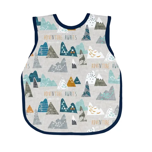 Vista 2 de BapronBaby Adventure Awaits Bapron - Babero más seguro sin corbata para el cuello para bebés y niños pequeños, suave, impermeable, resistente a