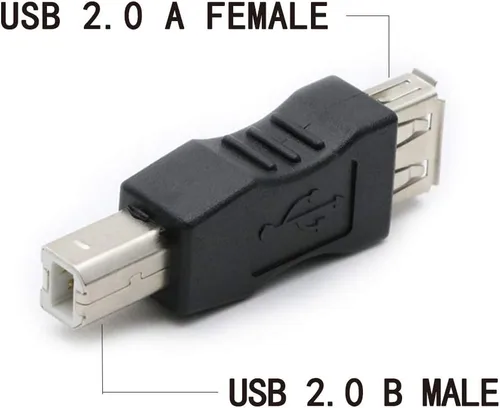 Vista 3 de 3 Pack USB 2.0 AF/BM Adapter Type A Female to USB B Print Male Adapter Connector Converter Plug
