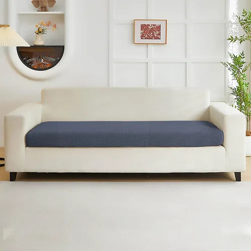 Vista 51 de Fundas de sofá, aptas para mascotas, de cojín universales, elásticas lavables para sofá modular (funda de 2 asientos y diván, con textura color azul)