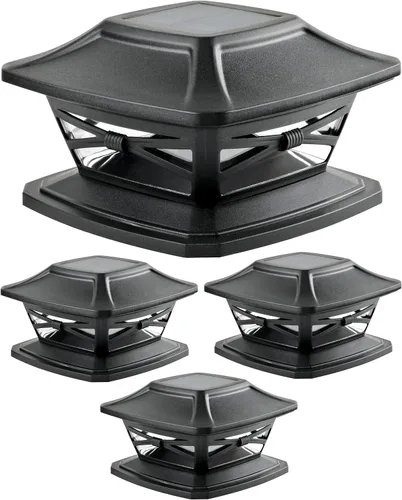 Vista 14 de Davinci Lighting - Lámpara solar Flexfit para exteriores con base para postes de madera de 4 x 4, 5 x 5 y 6 x 6 pulgadas, luz LED brillante