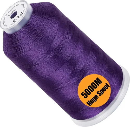 Vista 135 de New Brothread - Bobina única de 5000 m de hilo de poliéster para máquina de bordar 40WT para máquinas comerciales y domésticas - Rojo ámbar