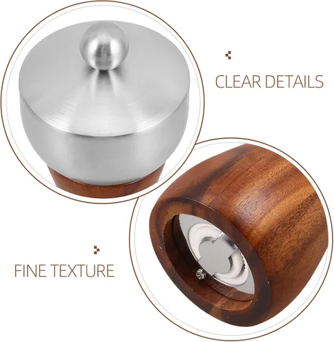 Vista 3 de Manual Pepper Mill Grinder 5-inch Wood Pepper Grinder 304 Stainless Steel Head for Kitchen and Home Use