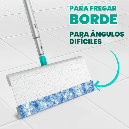 Vista 10 de Swiffer Kit de iniciación de lujo para el cabello con poste plegable, 9 paños secos con imán para el cabello, 2 paños húmedos adicionales para mopa