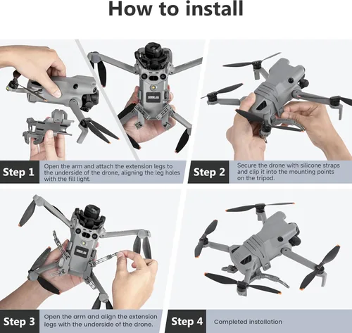 Vista 7 de STARTRC Tren de aterrizaje para DJI Mini 5 Pro Accesorios, Plegable Extendido Liberación Rápida Drone Protector para DJI Mini 5 Pro Fly More Combo
