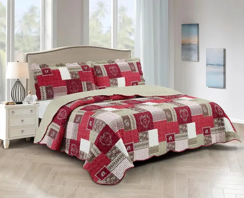 Vista 8 de Brilliant Sunshine Juego de edredón de 3 piezas con 2 fundas de almohada, colcha reversible, colcha suave y ligera, para todas las estaciones, Gris