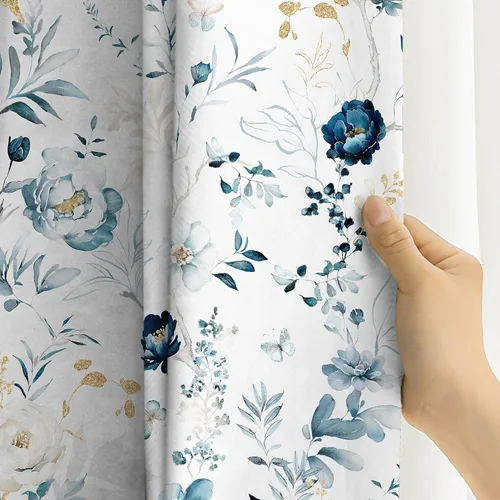 Vista 2 de Tititex Elegantes cortinas opacas de 63 pulgadas de largo, juego de 2 paneles para puerta corredera de patio, cortinas con aislamiento térmico