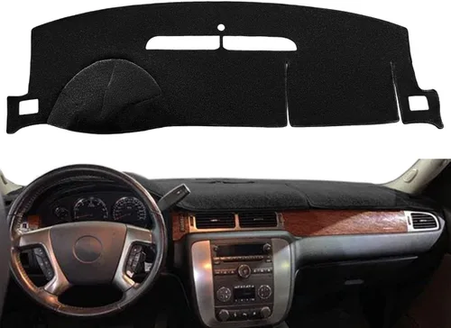 Vista 9 de Cubierta de Tablero Alfombrilla de Alfombra Compatible con Chevy Chevrolet Tahoe Suburban 2007-2014, Chevy Avalanche Silverado 1500 2500 3500 LTZ