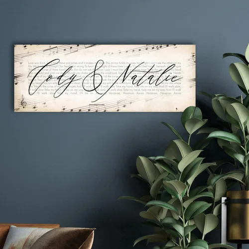 Vista 3 de Personal-Prints Impresión artística Letra de canción Arte personalizado Arte de pared romántico para dormitorio, sala de estar, entrada Lienzo