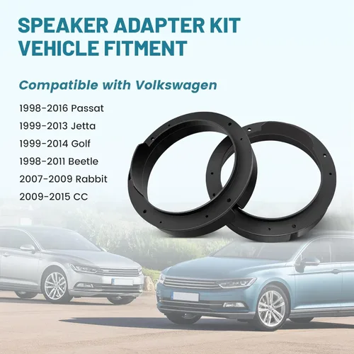 Vista 2 de NuIth Soporte de adaptador de altavoz de puerta 6.5 con conector de arnés de cableado de altavoz para VW Volkswagen Passat 1998-2016, Golf