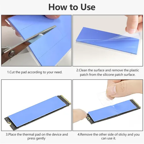 Vista 6 de UCEC 30 almohadillas térmicas de silicona GPU, almohadilla térmica reutilizable para CPU, almohadillas térmicas de GPU, almohadilla térmica SSD