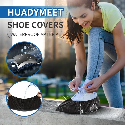 Vista 4 de HUADYMEET Fundas para zapatos desechables antideslizantes para interiores 100 unidades (50 pares) Fundas impermeables para zapatos Protector