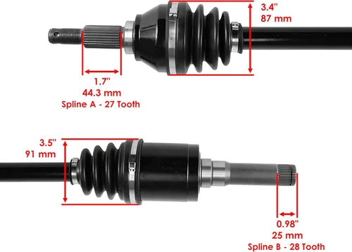 Vista 3 de Caltric Eje de junta Cv completo trasero izquierdo compatible con John Deere Gator Xuv 625I 4X4 Gas Pc9957