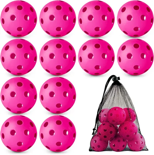 Vista 23 de Coopay Paquete de 12/50/100 pelotas de práctica de béisbol, bolas de entrenamiento de plástico, bolas de sóftbol huecas ligeras con una bolsa