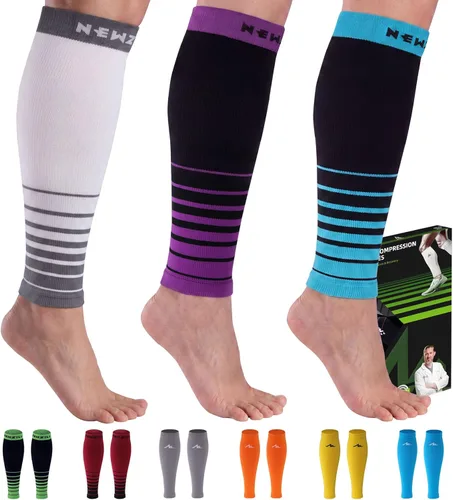 Vista 13 de Newzill - Mangas de compresión de pantorrilla (20-30mmHg) para hombre y mujer - Opción perfecta para nuestros calcetines de compresión