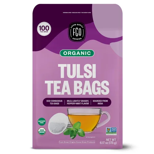 Vista 41 de FGO Té orgánico de Ashwagandha, 100 unidades, bolsitas de té de hierbas ecológicas, bolsa resellable, sin cafeína, el embalaje puede variar