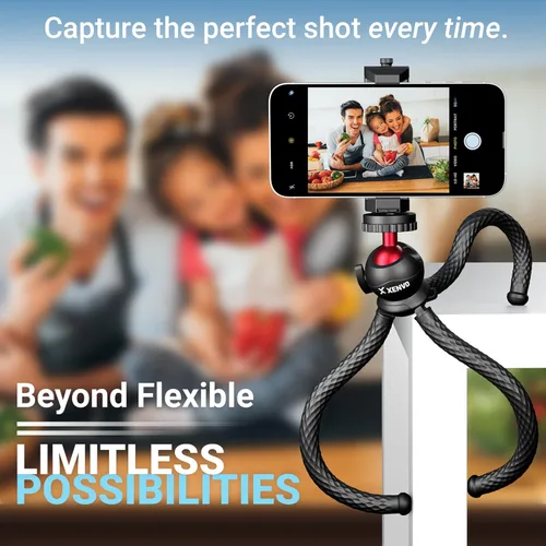 Vista 6 de Xenvo SquidGrip - Trípode flexible para teléfono celular y soporte portátil para cámara de acción, compatible con iPhone, GoPro, Android, Samsung