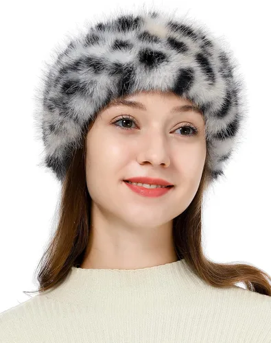 Vista 11 de Diadema de piel sintética con elástico para orejeras de invierno para mujer Negro