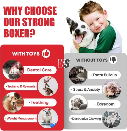 Vista 6 de Juguetes para perros para masticadores agresivos, juguetes indestructibles para perros, huesos de perro casi indestructibles para perros pequeños