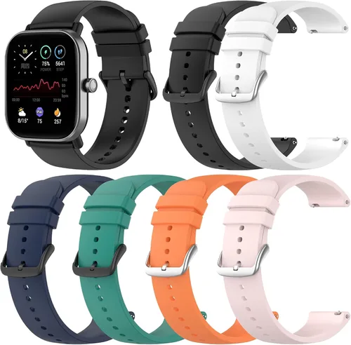 ECSEM - Correas de repuesto compatibles con CanMixs Smart Watch, correa de silicona transpirable de 0.787 pulgadas, correas ajustables de liberación