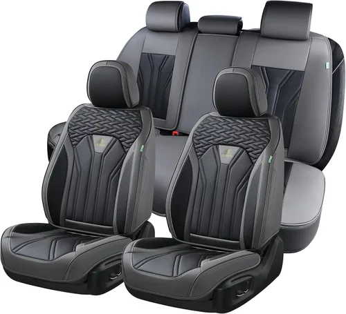 Vista 13 de FLORICH Fundas de asiento para automóviles, fundas de asiento impermeables, fundas de asiento de cuero para automóvil, paquete de 2, protector