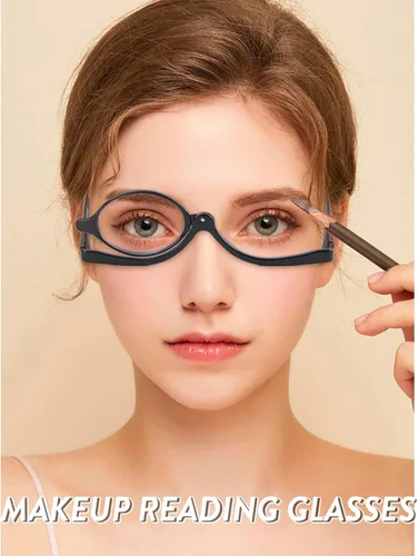 Vista 5 de 2 Pairs Makeup Reading Glasses for Women, Magnifying Flip Down Cosmetic Readers, Make Up Glasses with Spring Hinge