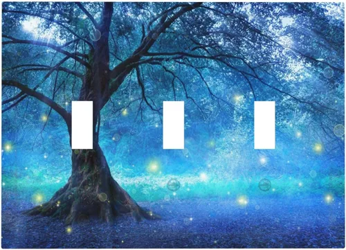 Vista 44 de Cubiertas de Tomacorriente 3D Árbol Morado 1 Gang Placa de Cubierta de Interruptor de Luz Dúplex Placas Decorativas de Pared Placa de Interruptor