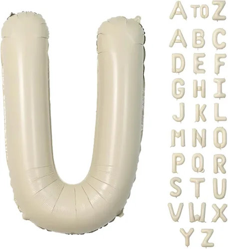 Vista 33 de Biapian Globo de papel de aluminio gigante crema A de 40 pulgadas, globos grandes A de aluminio con helio para cumpleaños, baby shower, boda